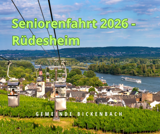 Seniorenausflug 2026:  Rüdesheim am 22.09.2026